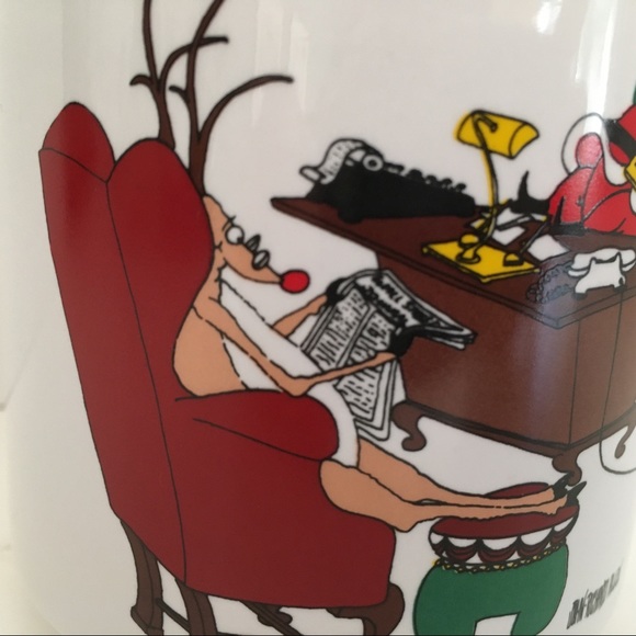 Vintage Christmas Mug Business theme Santa and reindeer John Richard Allen - Picture 13 of 14
